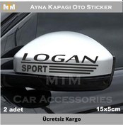 Resim Dacıa Logan Ayna Kapağı Oto Sticker (2 Adet) 