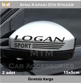 Resim Dacıa Logan Ayna Kapağı Oto Sticker (2 Adet) 