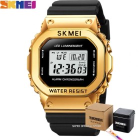 Resim Hanyang Kutu ile Altın Skmeı Moda LED Işık Dijital Spor Izle Erkekler 3bar Su Geçirmez Chrono Alarm Saatler Tarih Hafta Saat Izle Reloj Hombre 1851 (Yurt Dışından) 
