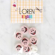 Resim Loren Crafts 8'li Gülen Yüz Düğme - 1025 