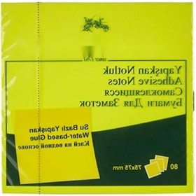 Resim Fosforlu Sarı Yapışkan Notluk, 75x75mm, 80'li Paket 124-Pembe 