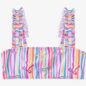 Resim Penti Renkli Kız Çocuk Ribbon Bandeau Bikini Takımı 