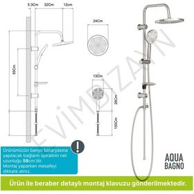 Resim Aqua Bagno Largo - Tepe Robot Duşu Seti - Krom 