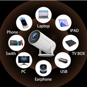 Resim ErginGroup Taşınabilir İç Dış Mekan Sinema Projektörü 4k Ev Sineması Bluetooth Android WİFİ Akıllı Projeksiyon 