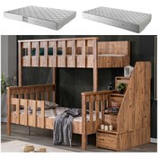 Resim Setaymobilya Mdf Profil Ranza, Deluxe Ayrılabilir Ranza - Ceviz + 2 Adet Yatak 