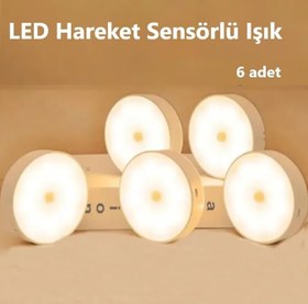 Resim Harekete Duyarlı Sensörlü Sarjlı Mıknatıslı Gün Işık Led Mutfak, Banyo, Yatak Odası Led Işık (6) 