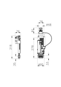 Resim VitrA Rezervuar Iç Takımı 3/6lt Çift Kademeli 330b2010 Beyaz - Gri 