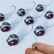 Resim 10 adet Büyük Gözlü Jig Başlı Balıkçılık Kancaları Mustad Kancalarla, 2.5g/3.5g/5g - Yumuşak Solucan Yemleri için İdeal, Dayanıklı Kurşun Yapısı, Karışık Renkler - Balıkçılar için Mükemmel, Balık Yemi 