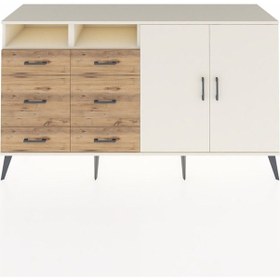 Resim Kronos Konsol 4 Raflı 6 Çekmeceli 2 Kapaklı 176x59x99 Aytaşı-ayta Aytaşı-aytaşı/çam 