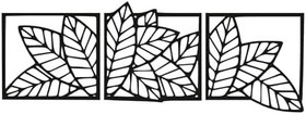 Resim NR Dizayn (398) Yaprak Detaylı 3'lü Metal Tablo 69 X 24.5 