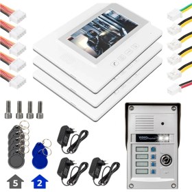 Resim SHC4200 37T4 2 Daire 7'' Nfc Destekli Görüntülü Diafon Kapı Zili Interkom Akıllı Ev Güvenliği S 