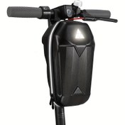 Resim Yansıtıcı Tasarımlı Su Geçirmez 5L PU/EVA Scooter Çantası, Önünde Çift Fermuarlı Depolama Cebi - Ayarlanabilir Omuz Askıları, Elektrikli Scooterlar, Motosikletler ve Bisikletler için Büyük Kapasite (Siyah), Scooter Aksesuarları 