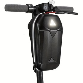 Resim Yansıtıcı Tasarımlı Su Geçirmez 5L PU/EVA Scooter Çantası, Önünde Çift Fermuarlı Depolama Cebi - Ayarlanabilir Omuz Askıları, Elektrikli Scooterlar, Motosikletler ve Bisikletler için Büyük Kapasite (Siyah), Scooter Aksesuarları 