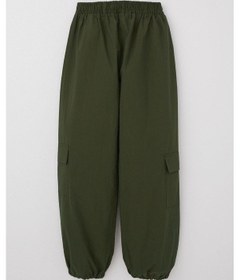 Resim Breeze Kız Çocuk Paraşüt Jogger Paça Pantolon Kargo Cep 7-12 Yaş, Haki Yeşil Haki Yeşil 