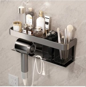 Resim Dashanshop Gri Büyük Kapasiteli Alüminyum Saç Kurutma Makinesi Askısı 2 Kare Kupa Duvar Askılı Gri 
