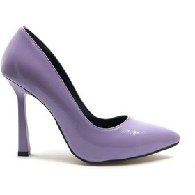 Resim Feles Kalem Topuklu Kadın Stiletto Ayakkabı Lila 