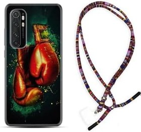 Resim kilifland Xiaomi Mi 11 Lite ile Uyumlu Kılıf Rasta Ipli Boyun Askılı Desenli Silikon Boks Eldiveni 1763 