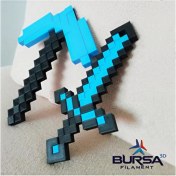 Resim BURSA3DFILAMENT Minecraft Diamond Pickaxe,sword Set 25CM/ Elmas Kazma-Kılıç Set 