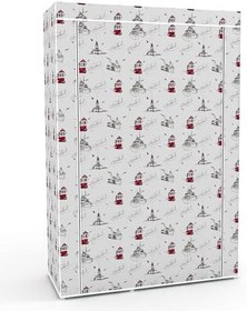 Resim Tek Yandan Raflı Plastik Profilli Portatif Çok Amaçlı Bez Dolap Bez Gardırop 