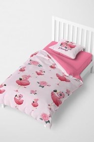 Resim MONOHOME Flamingo Çocuk Nevresim Takımı 3D Pamuk Saten 160x220, monohome1887 