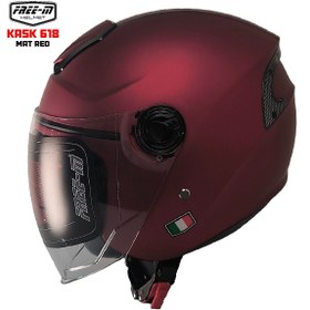 Resim Free-M 618 Güneş Vizörlü Açık Kask (MAT KIRMIZI) 