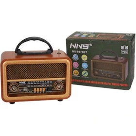 Resim NNS Ns-8070bt Taşınabilir Nostaljik Radyo Bluetooth Speaker Usb Tf Card Aux 