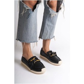 Resim Lydıa Bağcıksız Ortopedik Rahat Taban Kalp Desenli Kadın Babet Ayakkabı Kt - Siyah Siyah 