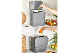 Resim 15 Litre Fonksiyonel Kapaklı Banyo Mutfak Tezgahüstü Çöp Kovası Dolap Duvar Aparatlı 15 Lt. 