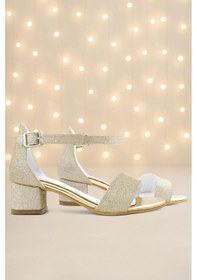 Resim Lilo Simli Altın Tek Bantlı Kız Çocuk Topuklu Abiye Ayakkabı Altın 