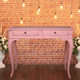 Resim Roys Ahşap 100 cm Çekmeceli Pembe Eskitme Dresuar 