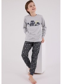 Resim Rolypoly Erkek Çocuk Gri Pijama Takımı Rp3683-c-v1 