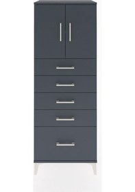 Resim Hyperion Dolap 2 Raflı 5 Çekmeceli 2 Kapaklı 60x44x163 Antrasit-antrasit Antrasit 