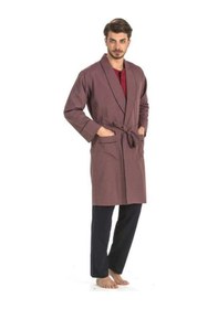 Resim Pierre Cardin 5560 Bordo Damatlık Ropteşambr 5'li Pijama Set 001 