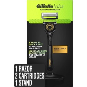Resim Hype Store Labs Peeling Çubuklu Tıraş Seti - 2 Yedek Bıçak, Manyetik Stand, Siyah/altın 