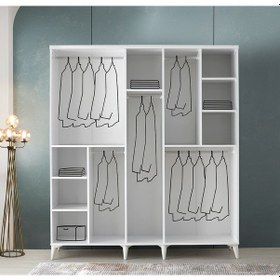 Resim GuneyStore Sport 5 Kapaklı Komple MDF Gardırop 