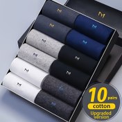 Resim 10 Çift Erkek Pamuk Karışımı Çorap - Tüm Mevsimler İçin Rahat, Nefes Alabilen, Yumuşak Orta Baldır Çorapları, Günlük Giyim ve Koşu İçin Mükemmel, Makine Yıkanabilir, Günlük Konfor Çorapları | Modern Çorap Tasarımı | Dayanıklı Ayakkabılar 