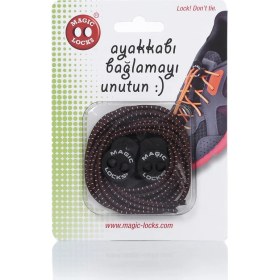 Resim Magic Locks Kahverengi 8A1 Akıllı Bağcık Yuvarlak 120 cm Spor ve Günlük Ayakkabılar İçin Uygun 