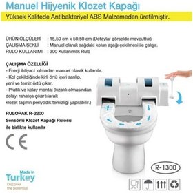 Resim Rulopak Manuel Klozet Kapak Dispanseri Turlu R - 1300 