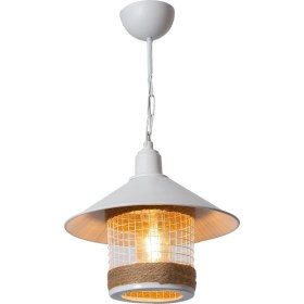 Resim Şapkalı Modern Halatlı Beyaz Tekli Sarkıt-Salon-Mutfak-Balkon-Çocuk Odası-Oturma Odası-Giriş-Antre 