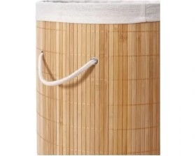 Resim SHC4200 Decohandy Yuvarlak Bambu Kirli Sepeti 