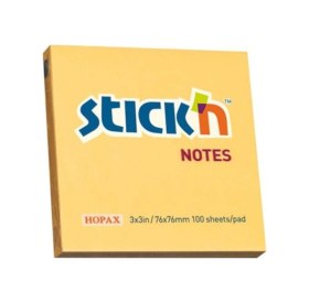 Resim Hopax Stıckn Yapışkanlı Not Kağıdı 12 Adet 100 Yp 76x76 Pastel Turuncu 21391 