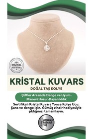 Resim OSMANLI DEĞERLİ TAŞ Sertifikalı Kristal Kuvars Yonca Doğal Taş Kolye Ucu (gümüş Zincir Hediye) M339 
