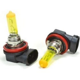 Resim Flösher 12V 100W H11 Süper Sarı Işık Civciv Sarısı Limon Sarısı Ampul Seti 