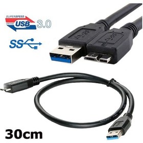 Resim Micro Usb 3.0 Kablo Harddisk Kablosu 30Cm Şarj Data Kablosu 