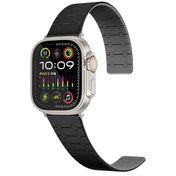 Resim Apple Watch 7 41mm Zore KRD-111 Çizgili Desenli Silikon Kordon-Siyah 