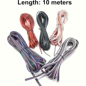 Resim 1 adet 10 Metre 2pin 3pin 4pin 5pin 6pin Uzatma Kablosu, 24AWG Led Bağlayıcı WS2812 WS2811 RGB RGBW RGB CCT 5050 3528 LED Şerit için 