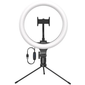 Resim Baseus Halka Işıklı 120 Led 3 Işık Modlu Canlı Yayın Ve Video Çekim Tripodu, 20cm Masaüstü Tripod 