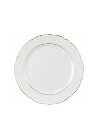 Resim Porland Boya Yaldız 25 Cm Duz Tabak Beyaz 