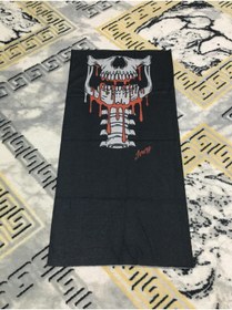 Resim Olympus plus Kanlı Iskelet Ağzı Kaburga Tasarımlı Motorcu Buff Maske Outdoor Boyunluk Unisex Bandana 