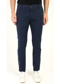 Resim Erkek Likralı Esnek Kumaş Pamuklu Yumuşak Dokulu Chino Pantolon Lacivert 